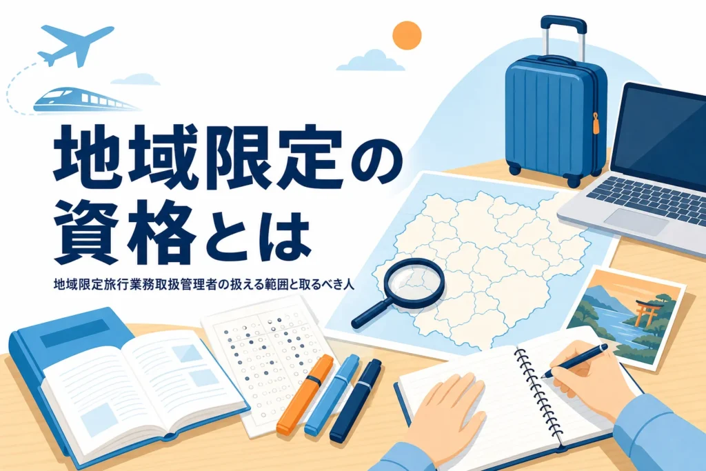 地域限定旅行業務取扱管理者の扱える範囲と取るべき人を解説する記事のアイキャッチ