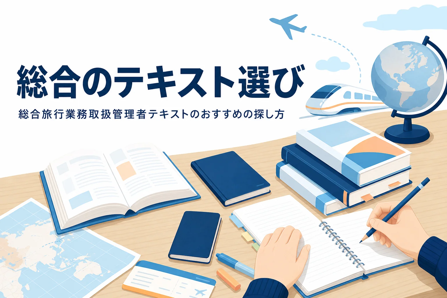 総合旅行業務取扱管理者のテキストを、海外旅行実務の中身から選ぶ記事のアイキャッチ
